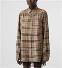 BURBERRY - Shirt - Beige Check Cotton Flannel Gold Chain - Sz 12UK/ M New&Tags - M Regular