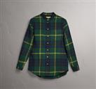 Burberry - Shirt - Green Yellow Wool Cotton Check Relaxed 2UK/ 0US/ XXS New&Tags - 2XS Regular