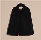 BURBERRY - Coat - Black Red 100% Cashmere Short Cape UK6/ US4/ 34EU XS-S New&Tag - 6 Regular