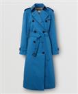 BURBERRY - Waterloo Trench Coat - Long Blue Cotton 6UK 4US 34FR New&Tags - 6 Regular