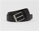 BURBERRY -Belt- Black Grained Leather - Silver Square Buckle 38in/ 95cm New&Tags - 38 Regular