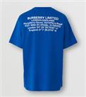 BURBERRY - T-Shirt - Blue Cotton | White Horseferry Logo Print - Sz L - NEW&TAG - L Regular