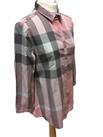 Burberry Brit Grey & Pink Checked Shirt Elbow length Sleeves Size L - L Regular