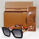 Burberry Sunglasses Black Polarized Grey Gradient Square B 4284 3803/T3 52mm