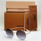Burberry Sunglasses Round Gold Grey Gradient Metal Pippa BE 3132 1109/8G 58mm