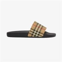 Burberry Vintage Check Print Slides - Archive Beige