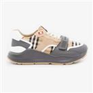 Burberry Vintage Check, Suede and Leather Sneakers - Grey/Archive Beige
