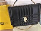 Burberry Small Lola Black Leather Quilted Shoulder Bag New