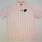 Burberry Vintage Shirt Large Mens Pink Short Sleeve Striped Genuine Regular Fit - L Regular