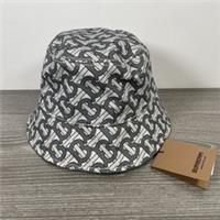 Burberry TB Monogram Bucket Hat | Grey | Cotton | Size Medium / 22.8" | New