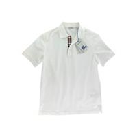 Burberry Polo Shirt White Hartford Check Mens Cotton Pique Size L XL
