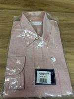 Mens pink Burberry London long sleeve formal Shirt size 44 brand new sealed s77 - 44 Regular