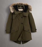 BURBERRY -Puffer Parka- Khaki Green Hood Down Coat Jacket +Warmer -XS- New&Tags - XS Regular