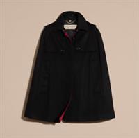 BURBERRY - Coat - Black Red 100% Cashmere Short Cape UK6/ US4/ 38IT XS-S New&Tag - 6 Regular