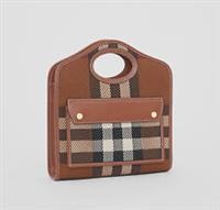 Burberry - Pocket Bag - Birch Brown Check Knit & Leather - Crossbody/Shoulder