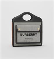 BURBERRY - Pocket Bag - Black Brown Leather & Canvas | Logo | Mini - New&Tags