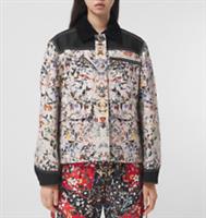 Burberry - Field Jacket - Short Cotton Beige Flower Print Cotton S/ UK8/ US6 - 8 Regular