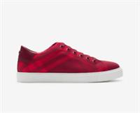 Burberry - Trainers -Red Check Canvas Logo Low-Top Flat Trainers -EU39 /UK6 /US9
