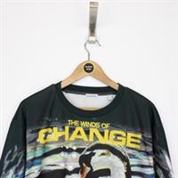 Burberry Black and Multicoloured Swan Print Long Sleeve T-Shirt