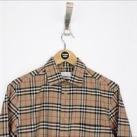 Burberry Beige Nova Check Long Sleeve Stretch-Cotton Poplin Shirt