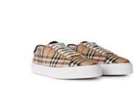 BURBERRY RANGLETON TRAINERS BEIGE UK 8 RRP £490 YB97