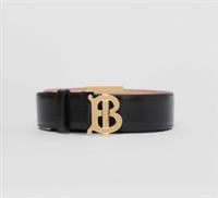 Burberry - Belt - Black Leather- Gold TB Buckle Size S New&Tag - S Regular