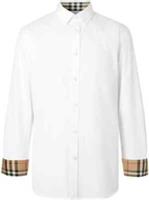 Burberry - Shirt - White Cotton Check Detail TB Logo - Size L - New&Tags - L Regular