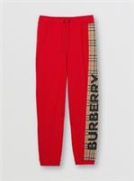 Burberry - Joggers - Red & Beige Check Cotton Jogging Pants/Trousers - XXS/ 2XS - 2XS Regular