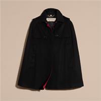 Burberry - Coat - Black Red 100% Cashmere Short Cape XS/S UK6/ US4/ IT38 New&Tag - 6 Regular