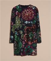 Burberry -Mini Dress- Multicolour Floral Sequin Long Sleeve S/ UK8/ US6 New Tag - S Regular