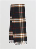 Burberry - Cashmere Scarf - Black Brown Check Iconic Pattern New&Tag