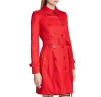 Burberry - Chelsea Trench Coat - Slim Fit- Red Cotton Gabardine Jacket 4UK /2US - 4 Regular