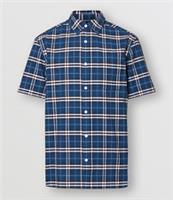 Burberry - George Shirt - Short Sleeve Blue Check Plaid Cotton - M New&Tag - M Regular