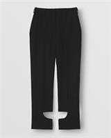 Burberry -Runway AW21 Trousers- Black Wool Tailored Cut-Out Cuffs - S M UK10 US8 - 10 Regular