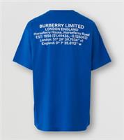 Burberry - T-Shirt - Blue Cotton | White Logo Horseferry Print - L - New&Tag - L Regular