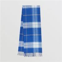 Burberry - Scarf - 100% Cashmere Blue Check Iconic Pattern - New Tag