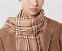 Burberry - Cashmere Scarf - Brown Beige Check Large Lightweight Shawl - New Tag