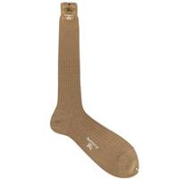Vintage 90s Burberry Deadstock Tan Brown Long Wool Socks - L Regular
