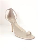 Burberry Beige Leather Open Square Toe Heels