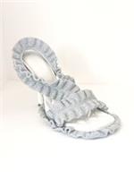 Burberry Silver Metallic Ruff Heel Sandals