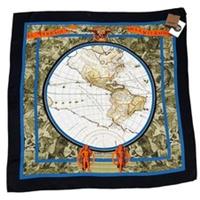 Burberry Multicoloured Society Map Silk Square Scarf