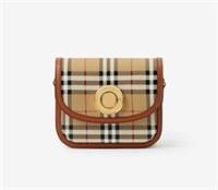Burberry -Elizabeth Bag- Beige Check & Brown Leather Crossbody - New&Tags