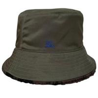 Burberry Green and Brown Fleece Reversible Nova Check Bucket Hat