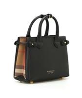 BURBERRY - Banner Bag - Small - Beige Brown Leather Canvas Check Tote NEW&TAGS