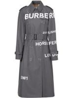BURBERRY HORSEFERRY PRINT COTTON GABARDINE TRENCH COAT MID GREY SIZE IT 38/ UK 6