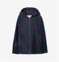 Burberry - Nylon Jacket - Purple Green Check Zipped Hooded - Size S - New&Tags - S Regular