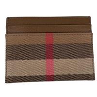 Burberry Sandon Ebony Brown Nova Check Fabric/Leather Card Holder