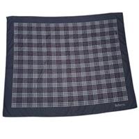 Vintage 90s Burberry Navy Blue Nova Check Cotton Square Scarf