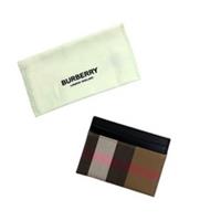 Burberry Card Holder Wallet Classic Check Brown Black Leather And Canvas Mens