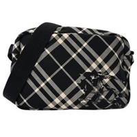 Burberry Black and White EKD Check Canvas Crossbody Bag